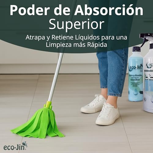 Eco-Jin Pack GLOW | Difusor | Fregona Optimus | Fregona Trapeadora | Bayeta Microfibra | Estropajo Con Esponja | Limpiador Multiusos - imagen 3