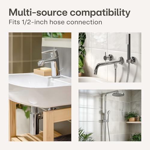 Praknu Bidet Set mit Handbrause, Schlauch & Halter Edelstahl Rostfrei - Inkl. 2 Dichtungen - 𝗘𝗶𝗻𝗳𝗮𝗰𝗵𝗲 𝗠𝗼𝗻𝘁𝗮𝗴𝗲 - WC Handbrause - Bidet Dusche für Standard G1/2 Anschluss (Schwarz)