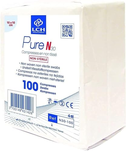 Compresses non tissées haute absorption 10x10 cm non stériles douces