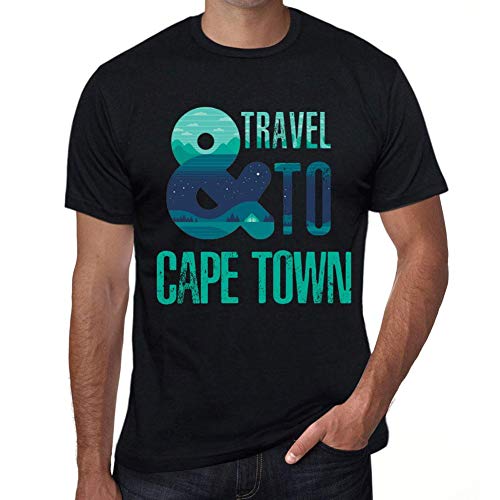 Men's Graphic T-Shirt and Travel to Cape Town Eco-Friendly Limited Edition Short Sleeve Tee-Shirt Vintage Birthday Gift Novelty Deep Black XS