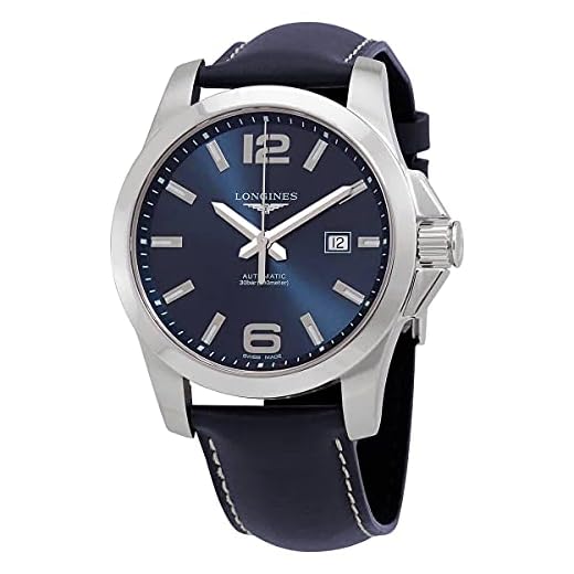Longines Conquest - Reloj automático para hombre con esfera azul y rayos solares L3.778.4.96.0, Moderno