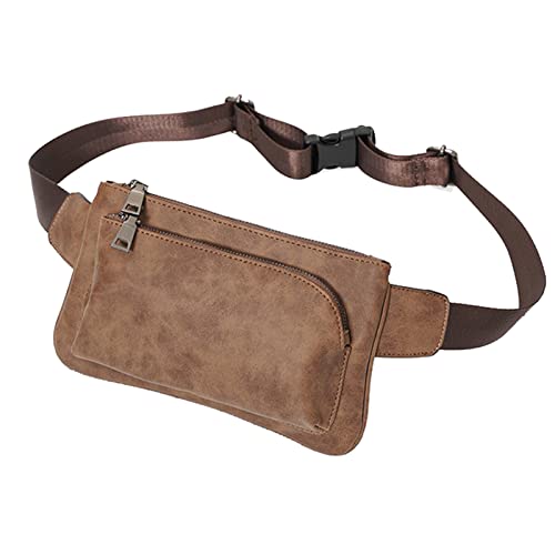 Ausion Leather Fanny Pack for Men and Women, Hip Bum Waist Bag for Hiking Running Travel, Multiple Pockets - Sturdy Zippers Waist Pack for Unisex (Upgrade Khaki) Ausion Leather Fanny Pack for Men and Women, Hip Bum Waist Bag for Hiking Running Travel, Multiple Pockets - Sturdy Zippers Waist Pack for Unisex (Upgrade Khaki)