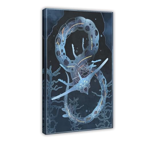 KJUFE Póster de videojuegos, Reaper Leviathan Subnautica, 45 lienzos, decoración de pared,...