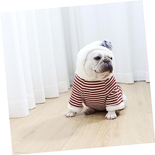 Ipetboom Pet Hoodie Clothes Cotton Decor Puppy Outfits Comfy Hoodie Cute Hoodie Puppy Coat Puppy Sweatshirt With Hat Pet Accessory Pet Costume Cotton Dog Hoodie Cartoon Red Pet Supplies #TOP1