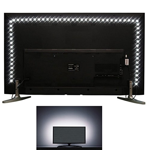 SPARKE LED Flexible Strip Lights, 2M/6.56ft 2835 USB S-Shape Any-Angle Bendable TV Backlight for Any Sizes of TV/Monitor Below 70Inch(White Light)