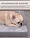 KSIIA Orthopädisches Hundebett Grosse Hunde, Hundekorb Bezug abnehmbar waschbar, Hundesofa Wasserdicht mit Rand, rutschfeste Unterseite, Grau, 88x55x15cm