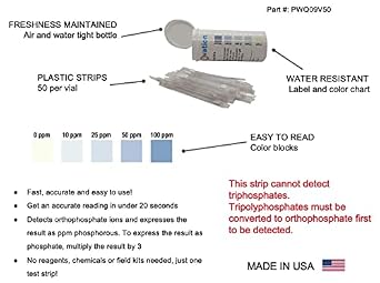 Phosphorous/Phosphate, Nitrite/Nitrate, pH Test Strips