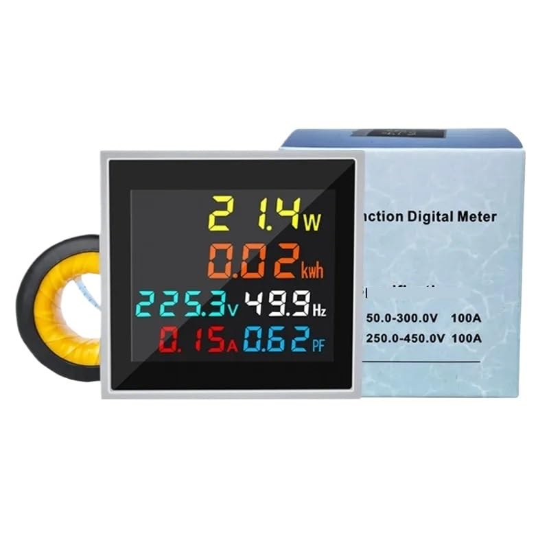 Smart Household Electricity Meter Power Meter AC Digital Voltmeter Ammeter Frequency Tester (AC50-450V 100A)