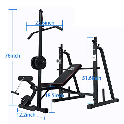 aiyu Adjustable Weight Bench with Squat Rack, Leg Extension, Preacher Curl, Utility Weight Bench for Full Body Workout-Multi-Purpose Foldable for Home Gym - Home Fitness Guru aiyu Adjustable Weight Bench with Squat Rack, Leg Extension, Preacher Curl, Utility Weight Bench for Full Body Workout-Multi-Purpose Foldable for Home Gym - Image 4