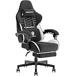 Dowinx Sedia Gaming, Sedia da Ufficio in Tessuto con Cuscino a Molle, Sedia Gamer Regolabile in Tessuto con Supporto per Testa, Sedia Ergonomica da Ufficio con Poggiapiedi, 150 kg