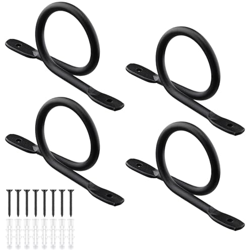 Yookeer 4 Pcs 1.5'' Black Curtain Rod Brackets Ceiling Mount Holder by Yookeer - Used condition - US$11.90