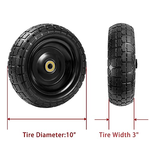 Gorilla Cart Wheels 10" Flat-free Solid Tire and Wheel Replacement 4.10/3.50-4 for Hand Truck, Wagon, Garden Dolly, Trolley - 2 Pack - Thumbnail 2