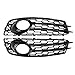 FPEH Cromo/Negro 2X Cubierta de la lámpara de luz antiniebla Delantera del Coche Honeycomb Parrilla Delantera Parrilla para Audi. para A3 8P para S-Line 2009-2012 (Color : Negro)