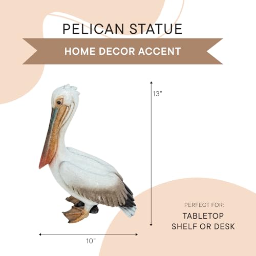 Figura decorativa de pelícano blanco de 13 pulgadas miniatura 2