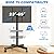 Rfiver Mobile TV Stand for 23-60 Inch LCD LED Flat/Curved Panel Screen TVs up to 88 lbs, Rolling TV Stand with Adjustable Shelf & Tilt, Portable Floor Stand on Wheels for Bedroom, Living Room, Office