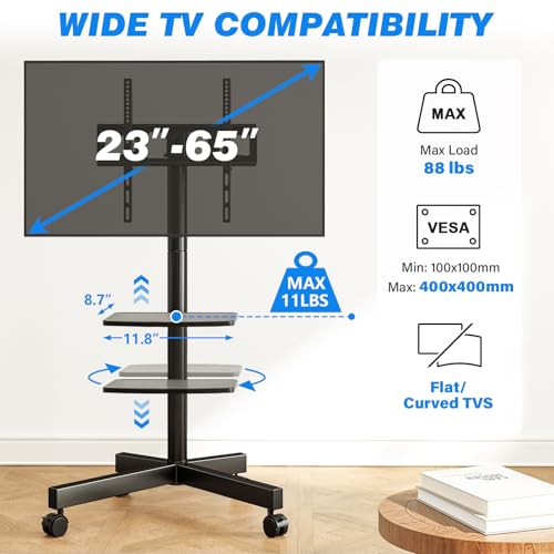 Rfiver Mobile TV Stand: The Ultimate Flexible Solution for Modern Viewing - Image 3