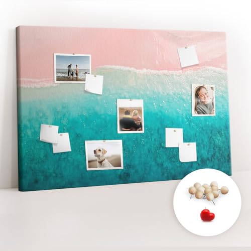 Tableau liège horizontal 120x80 cm en bois design Plage de sable - 2