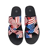Sandalias de rayas de estrella para mujer, informales, con anillo para el dedo del pie, para verano, barbacoa, vacaciones, uso diario, ocio, Red, 38.5 EU