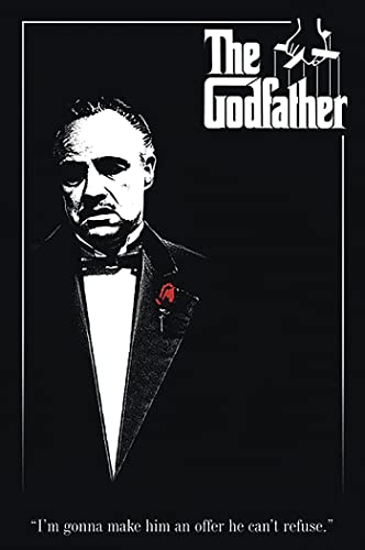 The Godfather - Movie Poster (Regular Style/Red Rose - I'm Gonna Make Him An Offer He Can't Refuse) (Size: 27" x 39")