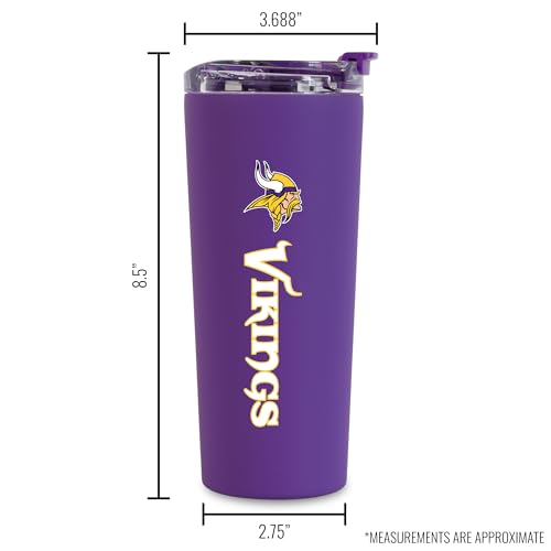Image of Rico Industries NFL Football 24oz Stainless Steel Tumbler with Lid and Dual Functioning Lid