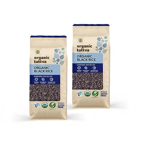 Image of Organic Tattva Organic Black Rice 1Kg | Forbidden Unpolished Kavuni Arisi| Naturally Gluten Free | Flavorful and Aromatic Rice | Pesticide and Chemical Free