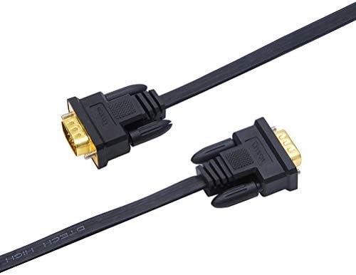 VGA Cable 5m,DTECH 15pin Computer Monitor Male to Male Cable Ultra Slim Gold Plated Connector SVGA PC Projector HDTVs Laptop Wire Black