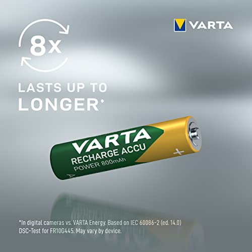 Varta AAA Akkus, wiederaufladbar, 4 Stück, 800 mAh Ni-MH