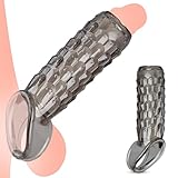 BDSMJOY Penishülle Penis Sleeve für die Männer, Penismanschetten mit dichte Beule, Vorhaut Rückhaltung Verzögerung Ejakulation Sex Toys erotisches Sex Spielzeug für Paare extrem Sex (A)