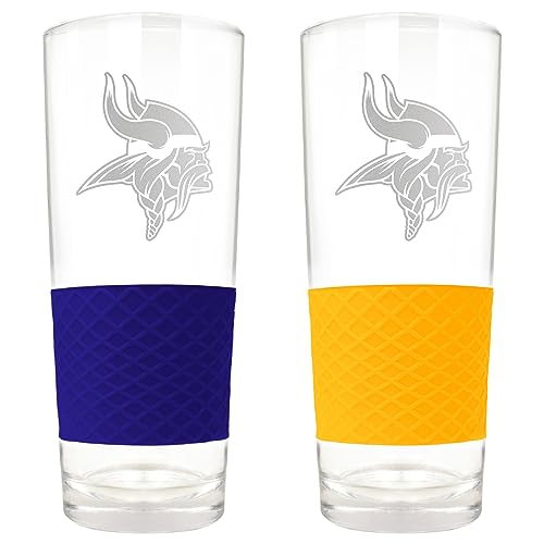 Great American Products Minnesota Vikings 22oz. Logo Score Pint Glass Two-Piece Set