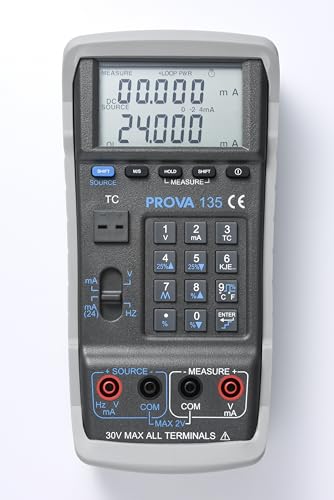 Taiwan Quality PROVA 135 4-20mA Loop Calibrator + Thermometer High Accurate 1uA Resolution Process Multimeter Measure 11 Types of thermocouple DC mA, DC V and Temperature
