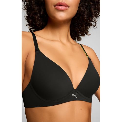 PUMA Microfiber Soft Padded Bra, Noir, 95F Femmes