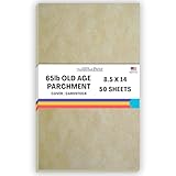 50 Old Age Parchment 65lb Cover Paper Sheets 8.5 X 14 Inches Cardstock Weight Colored Sheets 8.5
