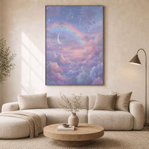 Peinture paysage bleu clair et violet pour s'évader au quotidien