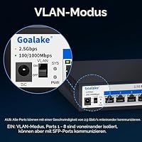 Goalake Multi-Gigabit Desktop-Switch, 8 Anschlüsse, 2,5 G, Nicht verwaltet, 8 Base-T Ports 2,5 G, 1 SFP+ 10 G, 802.3X Flusskontrolle, 2,5 Gbe Netzwerk-Switch, ideal für kleine Büros – Ansicht 3
