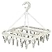 Generic 360 Degree Rotation Clothes Drying Hanger with 32 Clips for All Applicable Scenes Plastic (Beige C0P0Q)