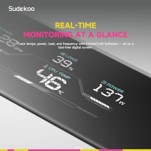 Image of SK620V White AM5 Air Cooler: 6 Heatpipes Dual Tower CPU Air Cooler with Digital Display for AM5 Exclusive - PC Cooler with 120mm FDB PWM Quiet Fans & Quick Lock Mount