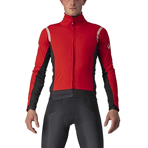CASTELLI Alpha Ros 2 Jacket Chaqueta, Red/Silver Reflex-Dark Gris, S Hombres