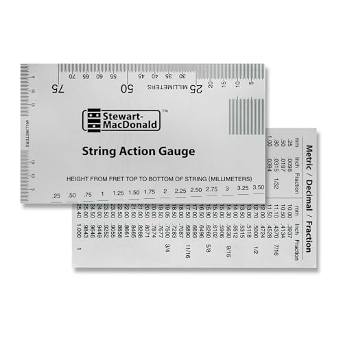 StewMac String Action Gauge And Ruler, Metric, Stainless Steel - Designed by StewMac, The Original measuring tool for acoustic and electric guitar, and bass setup