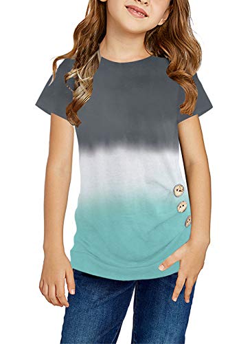 Image of Ecokauer Girls Casual Tunic Tops Knot Front Long Sleeve Loose Soft Blouse T-Shirt Size 4-13
