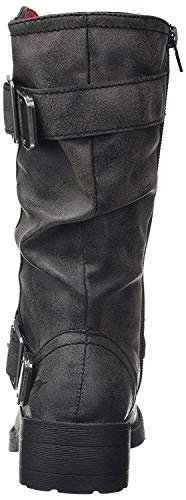 #Rocket Dog Trumble Black Womens Mid Calf Biker Boots2