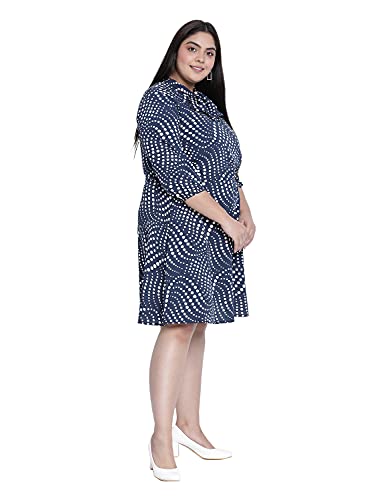 Image of oxolloxo Plus Size Printed Tie Knot Dress