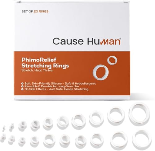 PhimoRelief Stretching Rings– Set of 20 Silicone Rings for Gentle Daily Use | Hypoallergenic, Reusable | Helps Support Natural Skin Flexibility | Phim