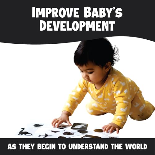 Image of High Contrast Baby Flash Cards, 36 Black and White Visual Stimulation Cards, for Newborns 0-12 Months, Tummy Time Development, Early Learning