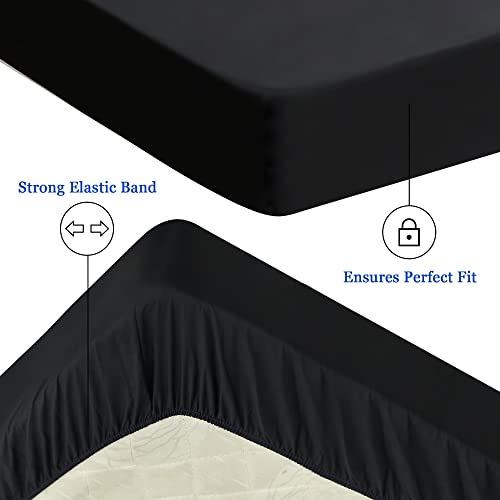 Sufdari Mattress Protector,Waterproof 18 Inch Deep Pocket Mattress Cover Fitted Sheet Style With Elastic Rubber Band,Washable And Easy Care-Black,Queen thumb #3
