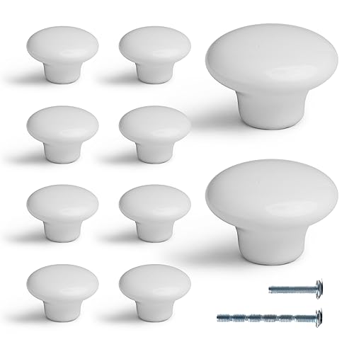 10PCS White Round Ceramic Drawers Knobs and Pulls Dresser Knobs Cabinets by giti island - Used condition - Image 8