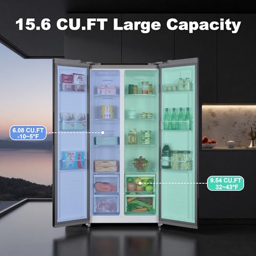 iceBlue 15.6 Cu.Ft. Side-by-Side Refrigerator