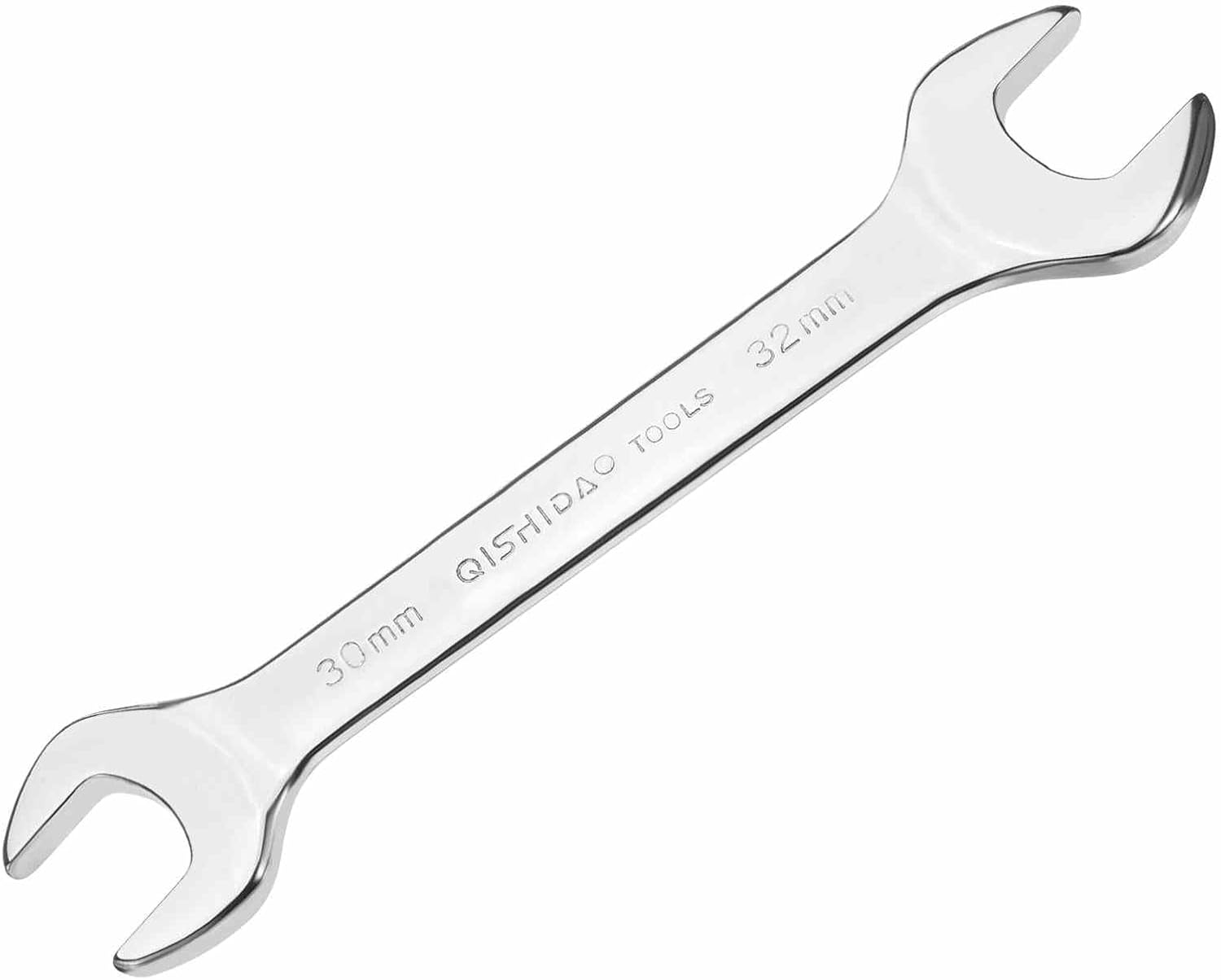 HARFINGTON Double Open End Wrench 30mm x 32mm Metric 15 Degree Offset Angle Small Flat Head Wrench Mirror Polished Open Ended Spanner for Automotive Repair Furniture Assembly