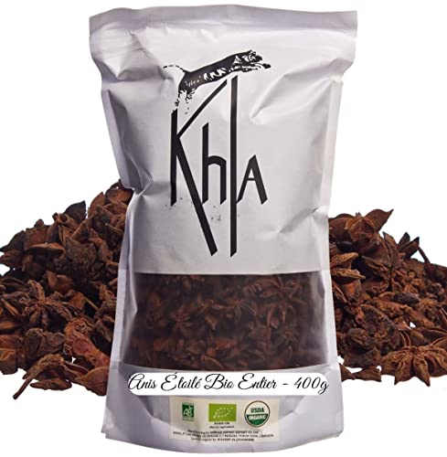 KHLA - Anís estrellado entero - Anís estrellado entero - Agricultura ecológica y comercio justo - Bolsa 400g