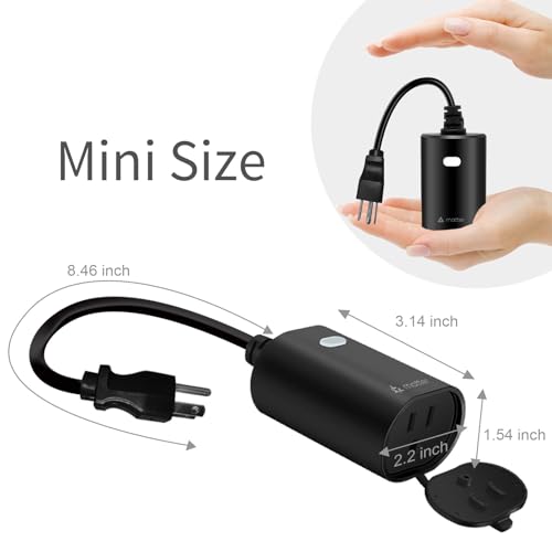 Image of Minoston Outdoor Smart Plug, Solid WiFi Outlets, Remote Control, Waterproof, Compatible with Alexa Google Assistant, No Hub Required, Black (MP22W)