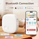 Mini Label Maker Machine with Tape, Portable Bluetooth Mini Label Printer, Wireless Thermal Label Maker, Waterproof & Rechargeable, Built-in Cutter, for Home, Office, Kitchen, School